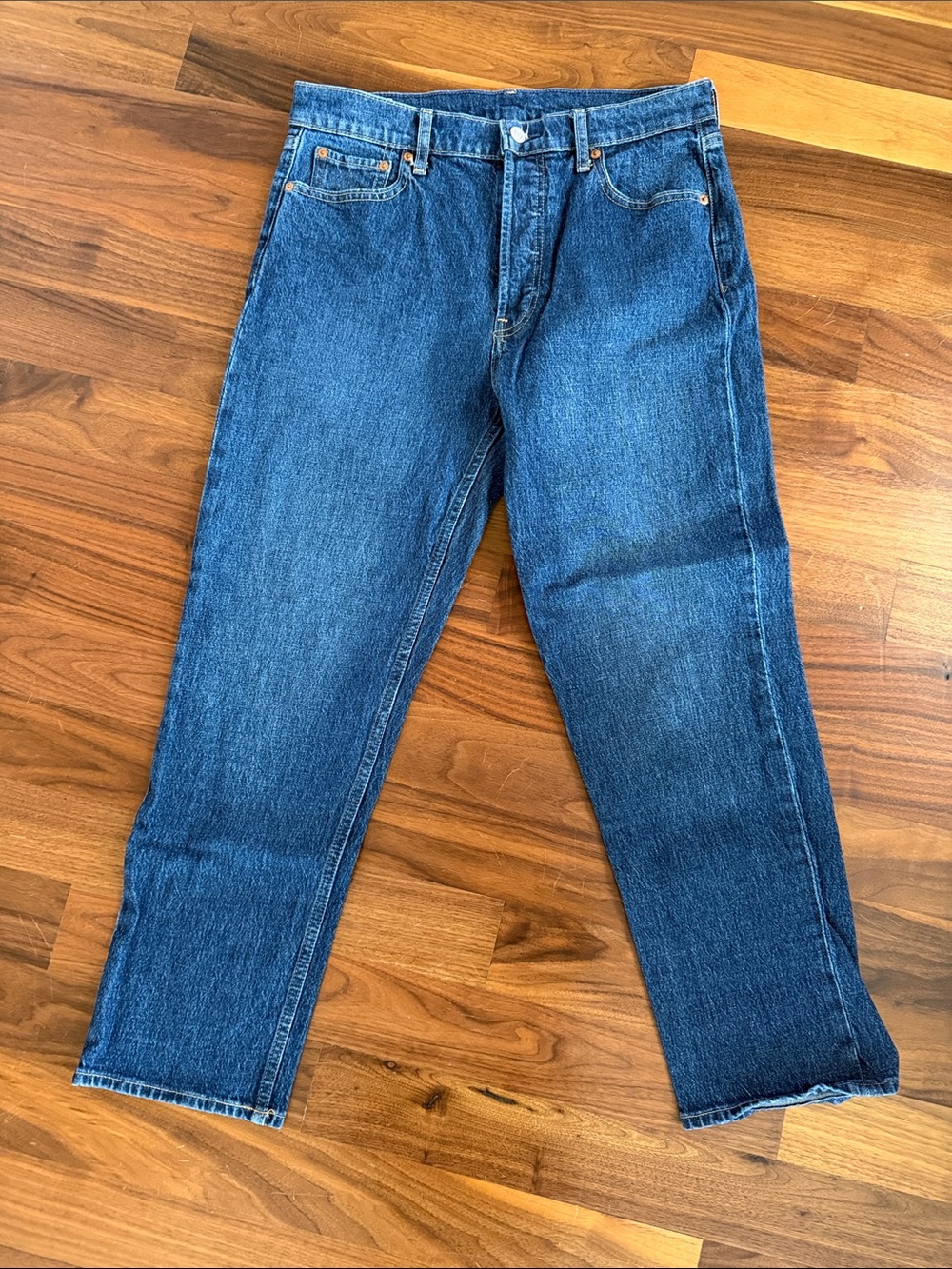 GAP Cheeky Straight Jeans in Deep Blue Denim
